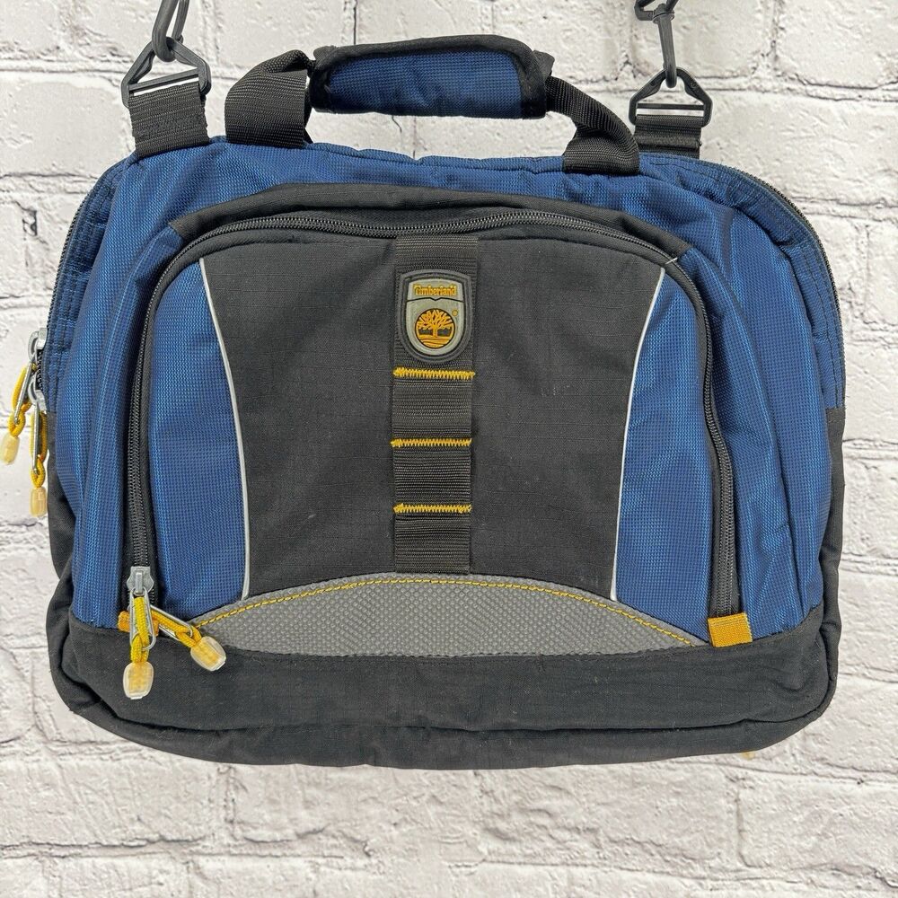 Vintage Timberland Expandable Laptop Bag Blue Shoulder Strap Travel Carryon Work